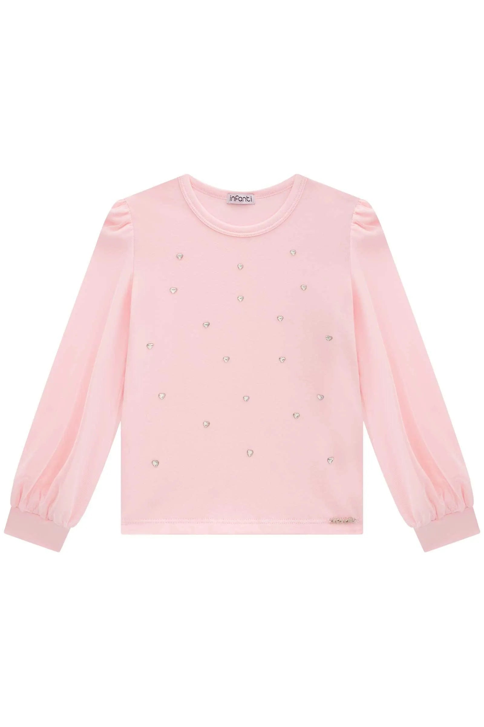 Blusa em Cotton e Tule com Elastano 89217 Infanti Infantil Menina