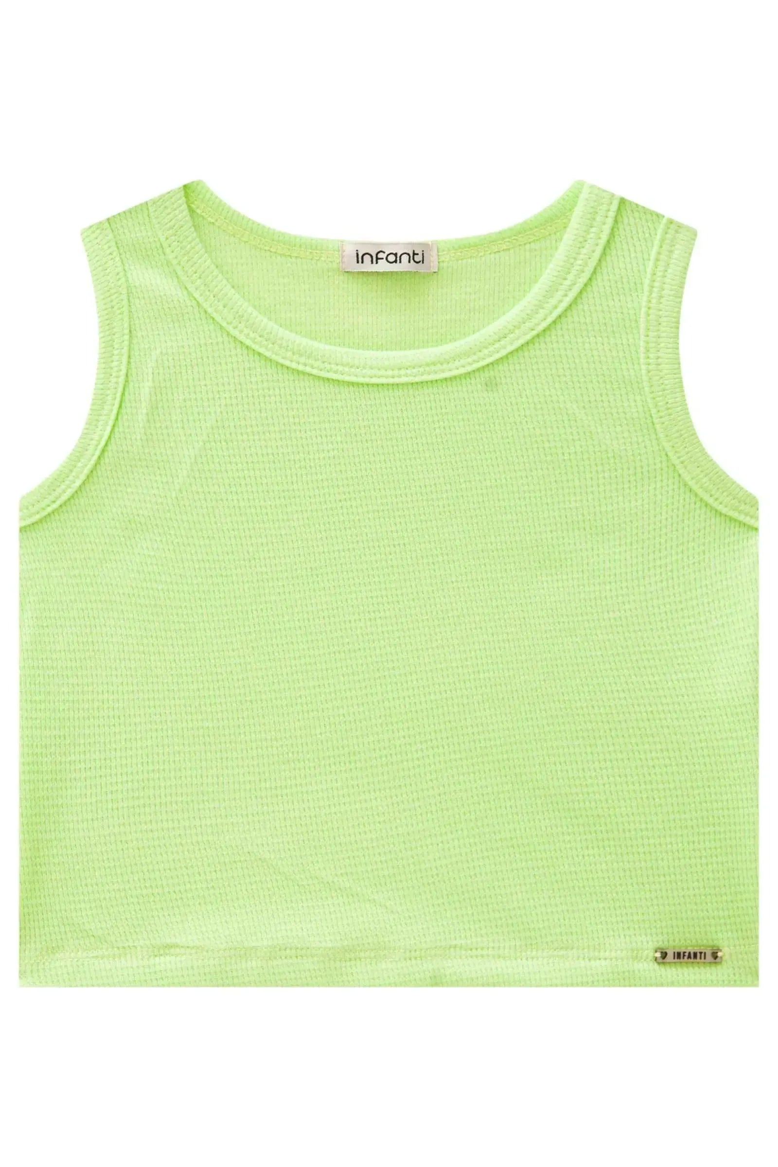 Blusa Regata Cropped em Malha Texturizada 87949 Infanti Infantil Menina