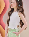 Blusa Regata Cropped em Ribana Fancy 82837 Infanti Infantil Menina