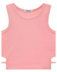 Blusa Regata Cropped em Ribana Fancy 82837 Infanti Infantil Menina