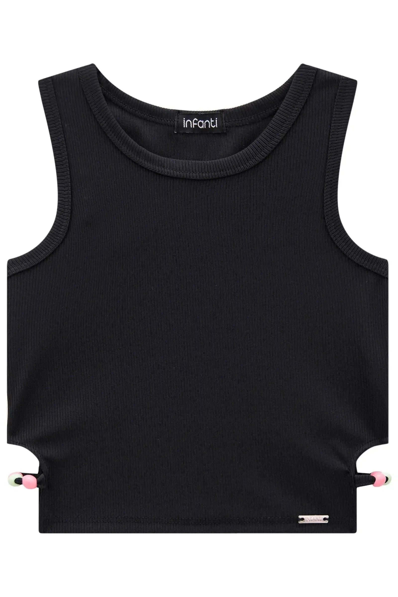 Blusa Regata Cropped em Ribana Fancy 82837 Infanti Infantil Menina