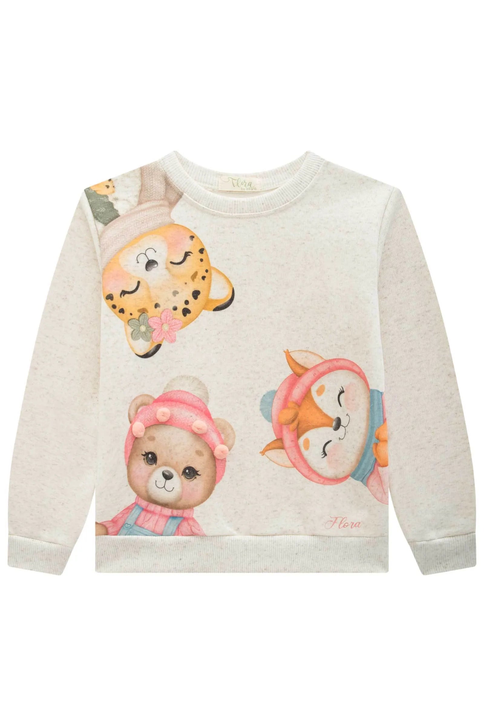 Blusão em Moletom Linho 3 Cabos com Pelúcia 89418 Infanti Infantil Menina