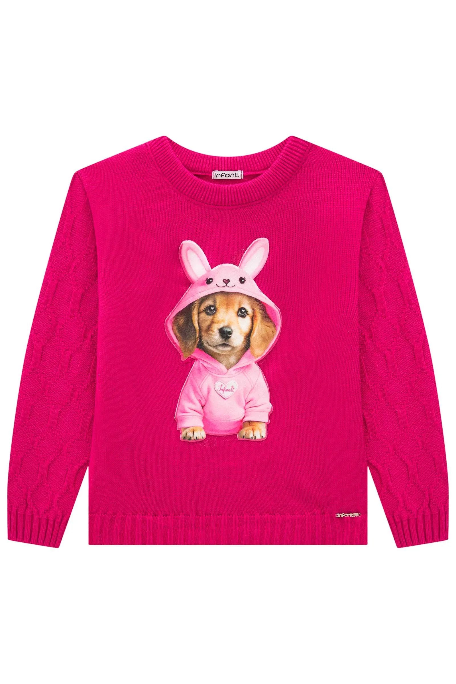 Blusão em Tricot 100% Acrílico 89497 Infanti Infantil Menina