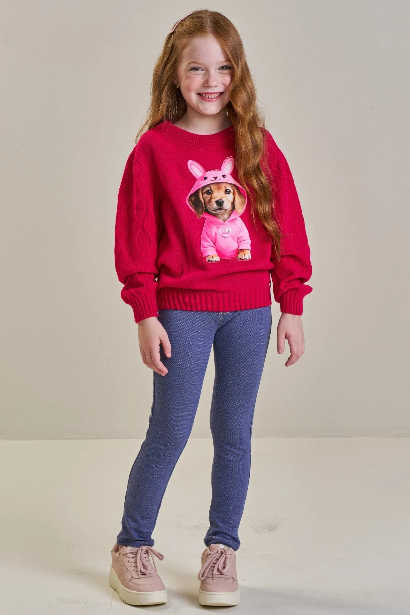 Blusão em Tricot 100% Acrílico 89497 Infanti Infantil Menina