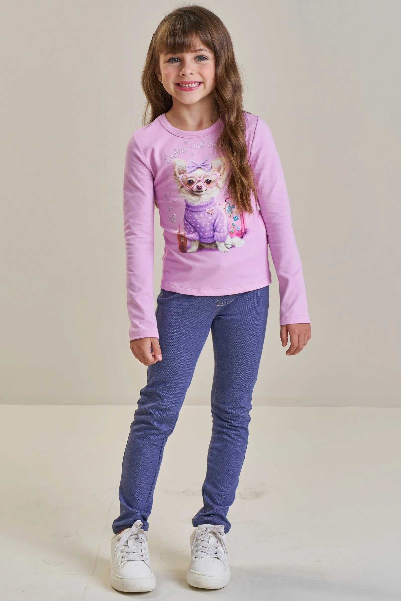 Calça Jegging em Malha Denim 89479 Infanti Infantil Menina