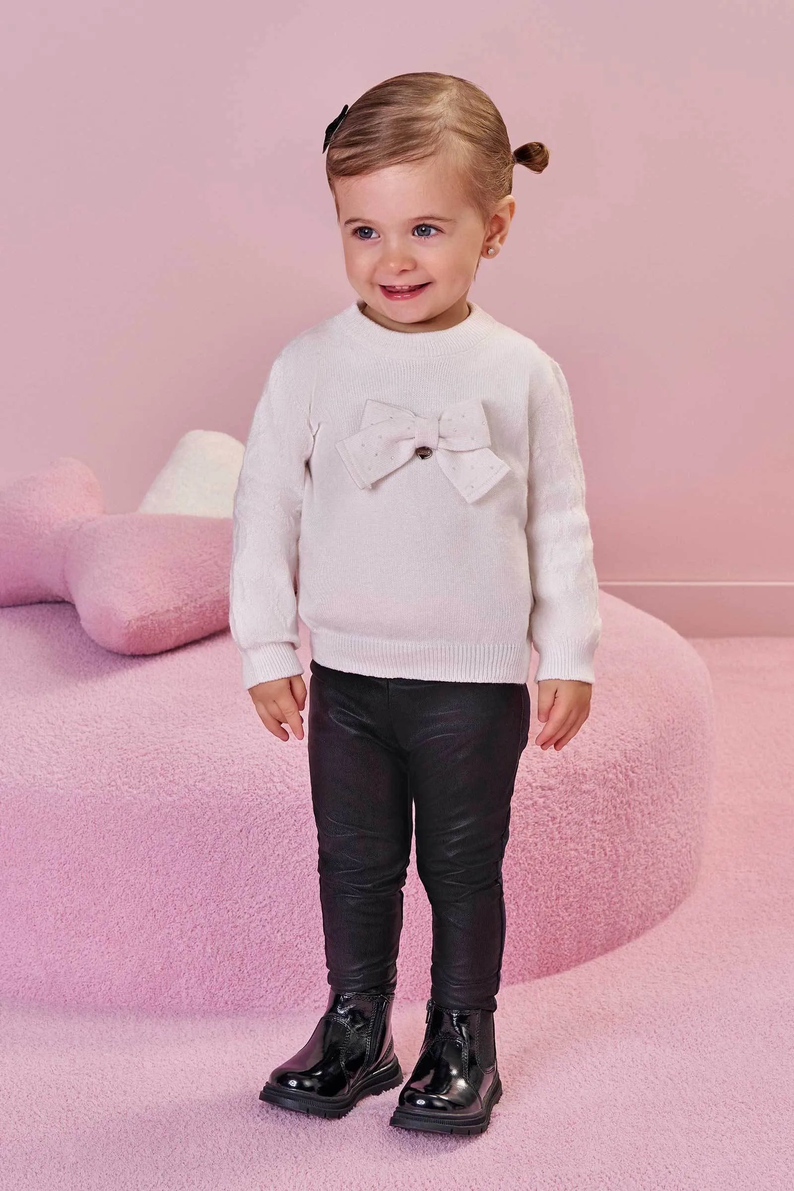 Calça Legging em Couro Sintético e Termoskin Peluciado 89819 Infanti Bebê Menina