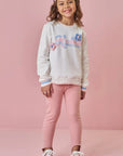 Calça Legging Fuseau em Canelado Comfy 89254 Kukiê Infantil Menina