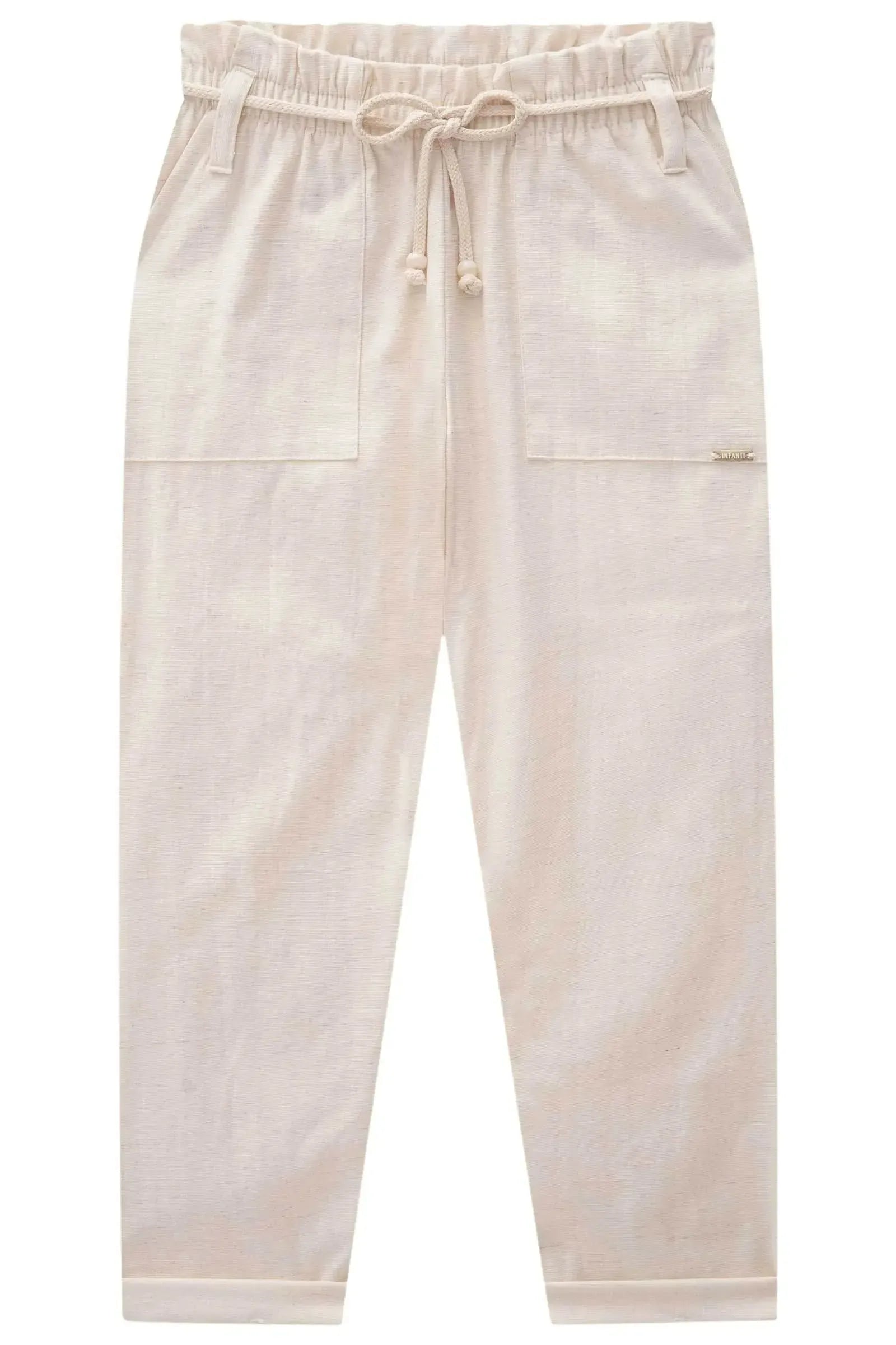 Calça Mom em Linho com Elastano 84880 Infanti Infantil Menina