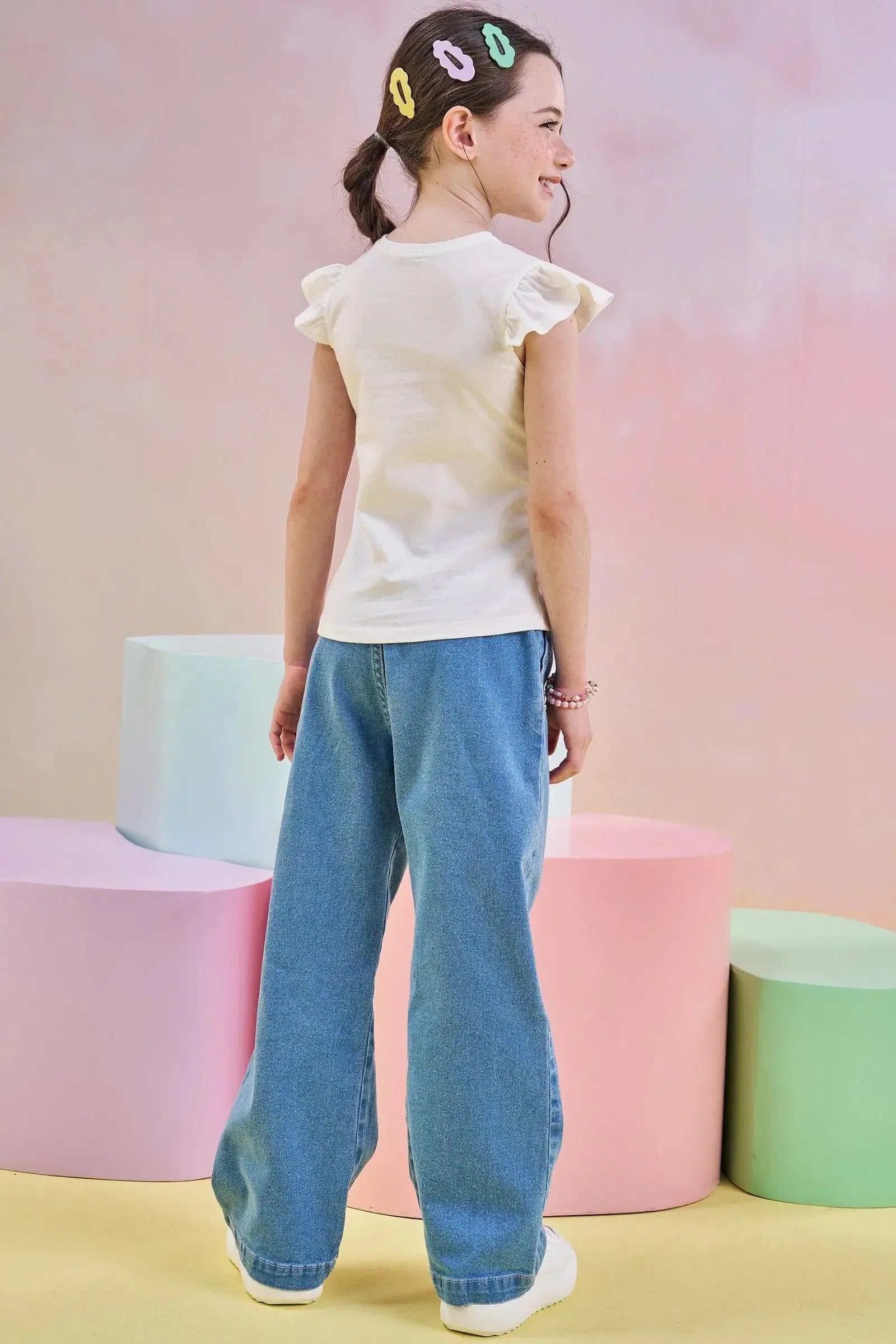 Calça Wide Leg em Jeans com Elastano 85248 Infanti Infantil Menina
