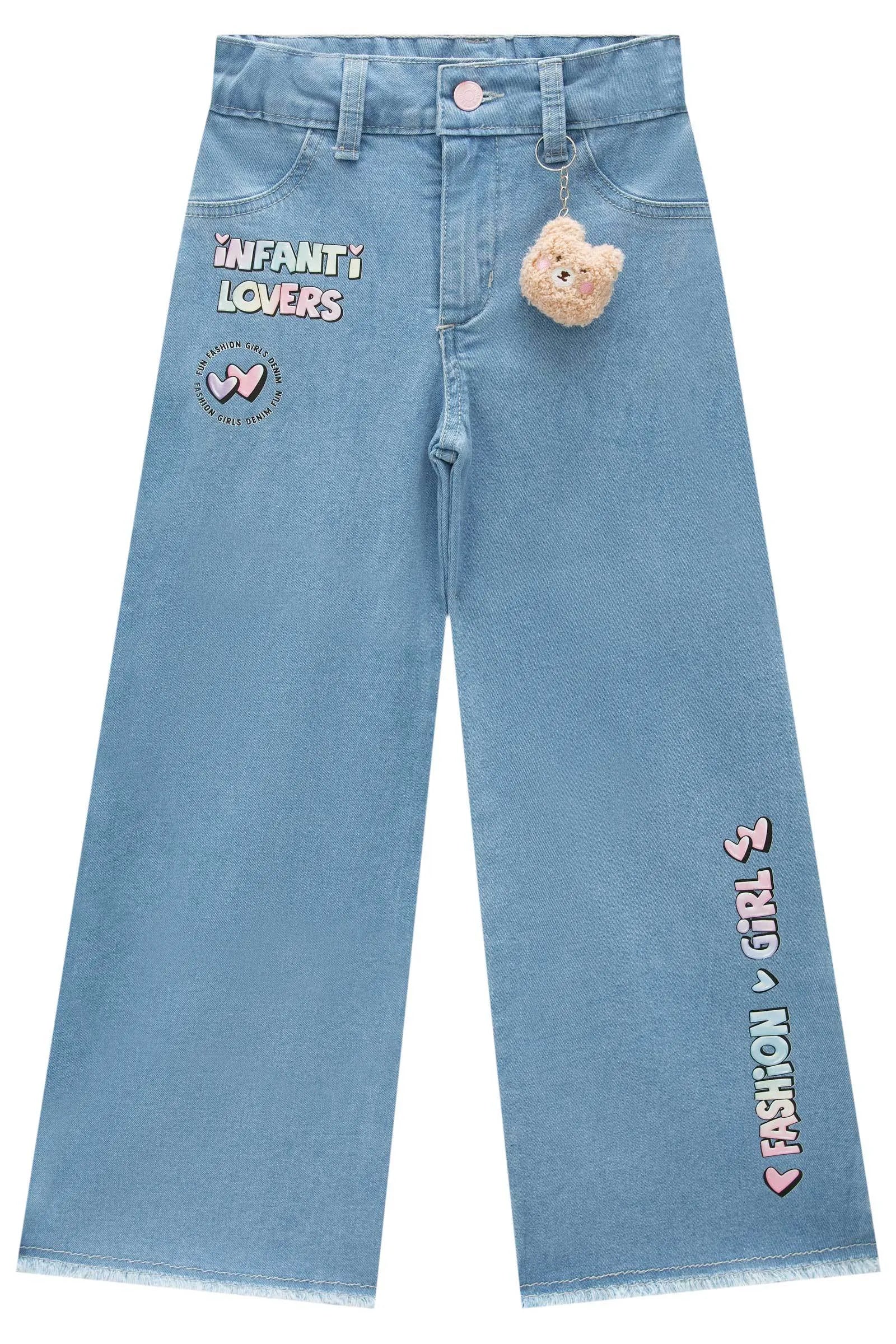 Calça Wide Leg em Jeans com Elastano 90792 Infanti Infantil Menina