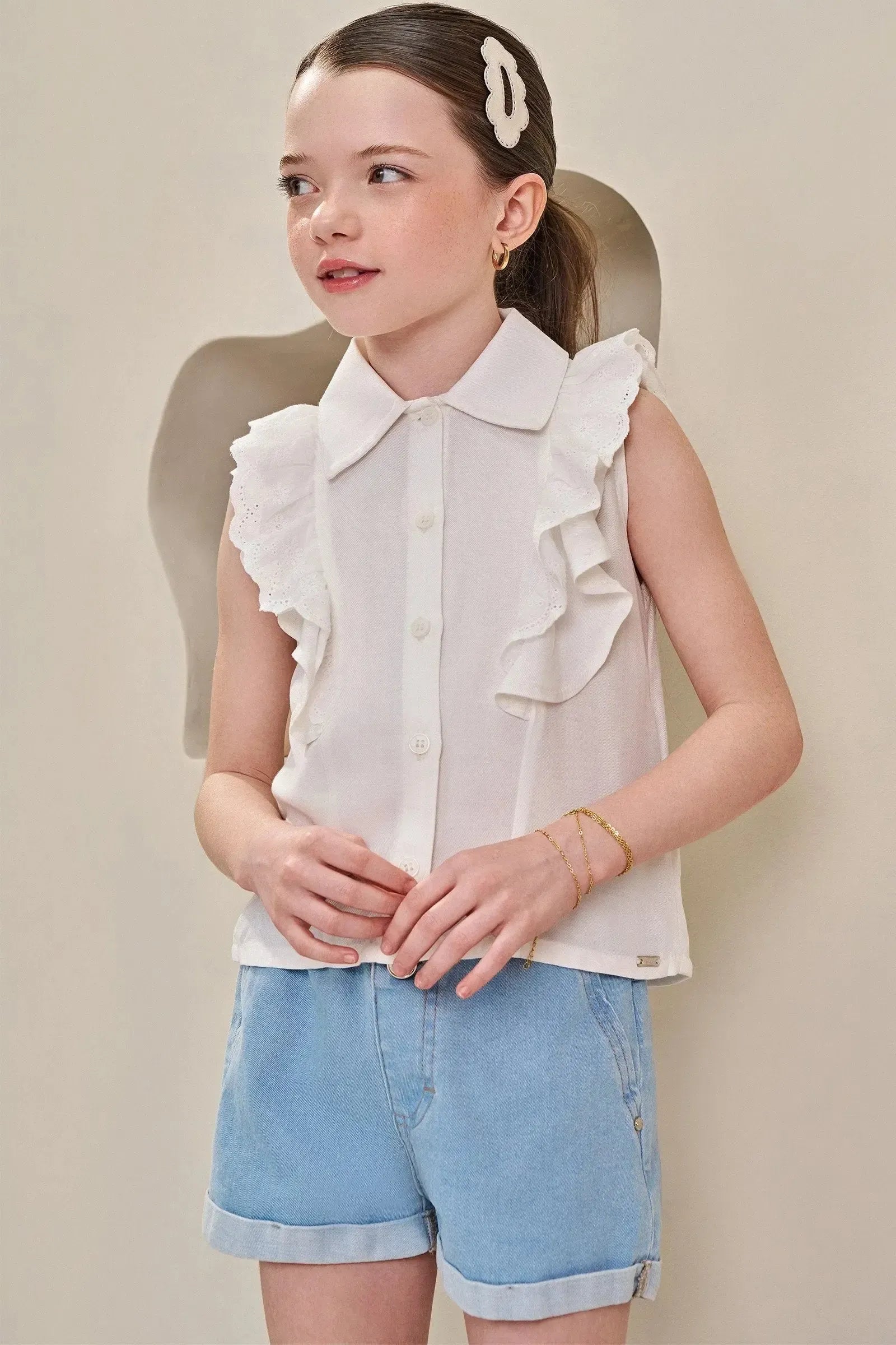Camisa em Viscose 84942 Infanti Infantil Menina