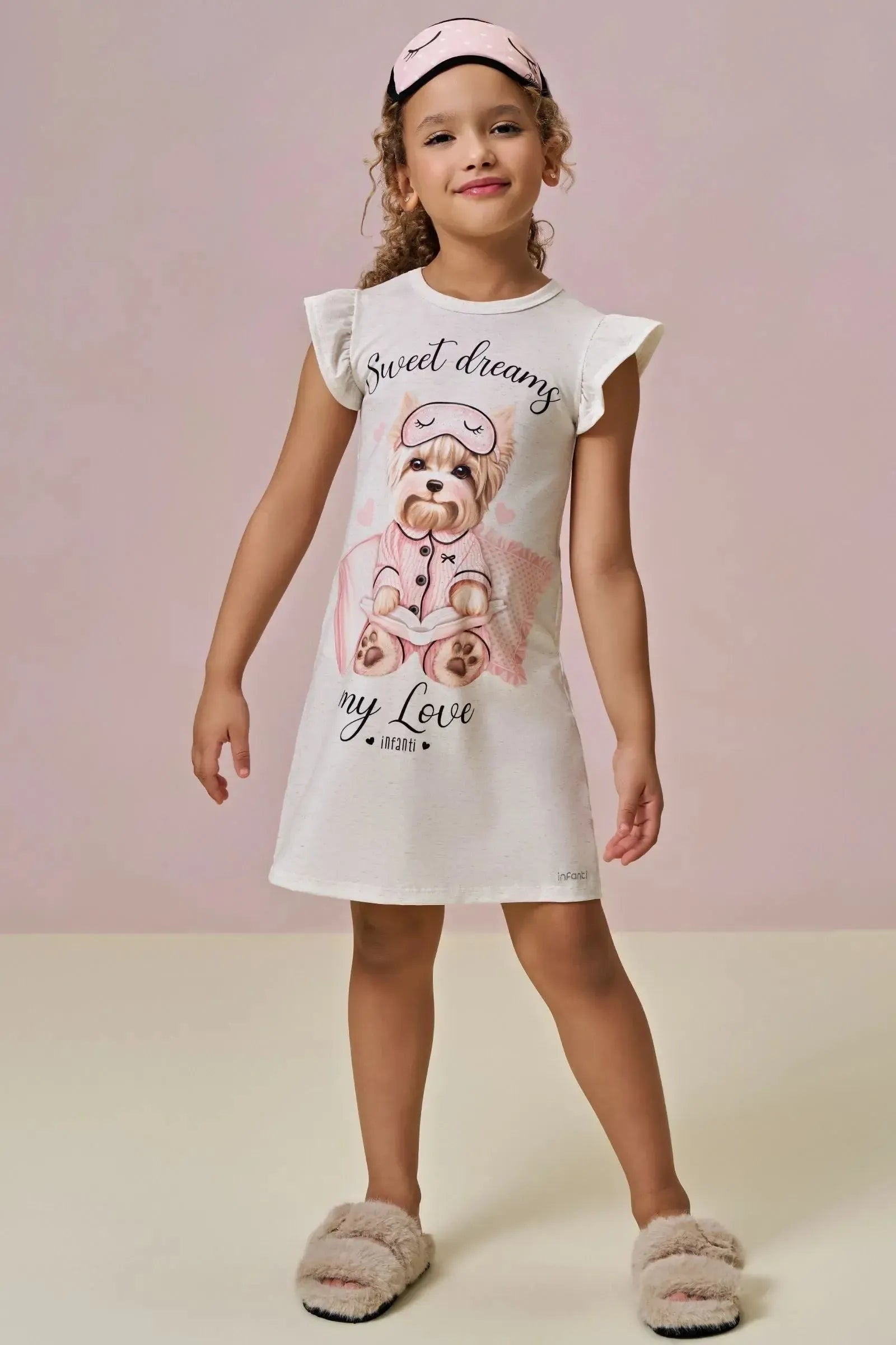 Camisola em Malha Fresh. Acompanha Máscara 96054 Infanti Infantil Menina
