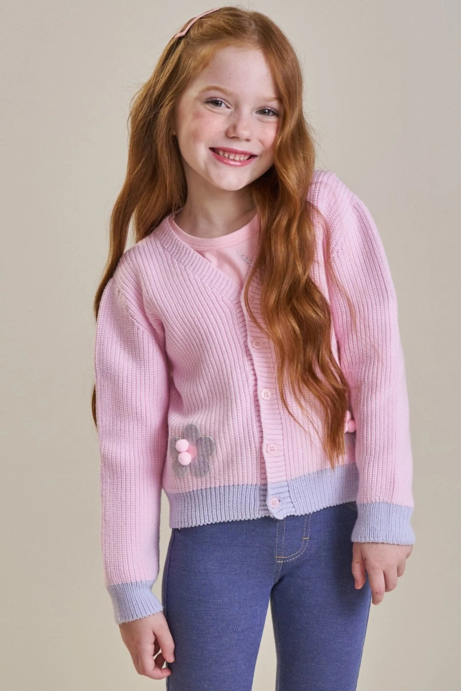 Cardigã em Tricot Prime 90416 Infanti Infantil Menina