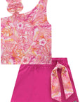 Conjunto Blusa Boxy em Fly Tech com Short Saia em Sarja Stretch 76191 Infanti