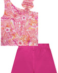 Conjunto Blusa Boxy em Fly Tech com Short Saia em Sarja Stretch 76191 Infanti