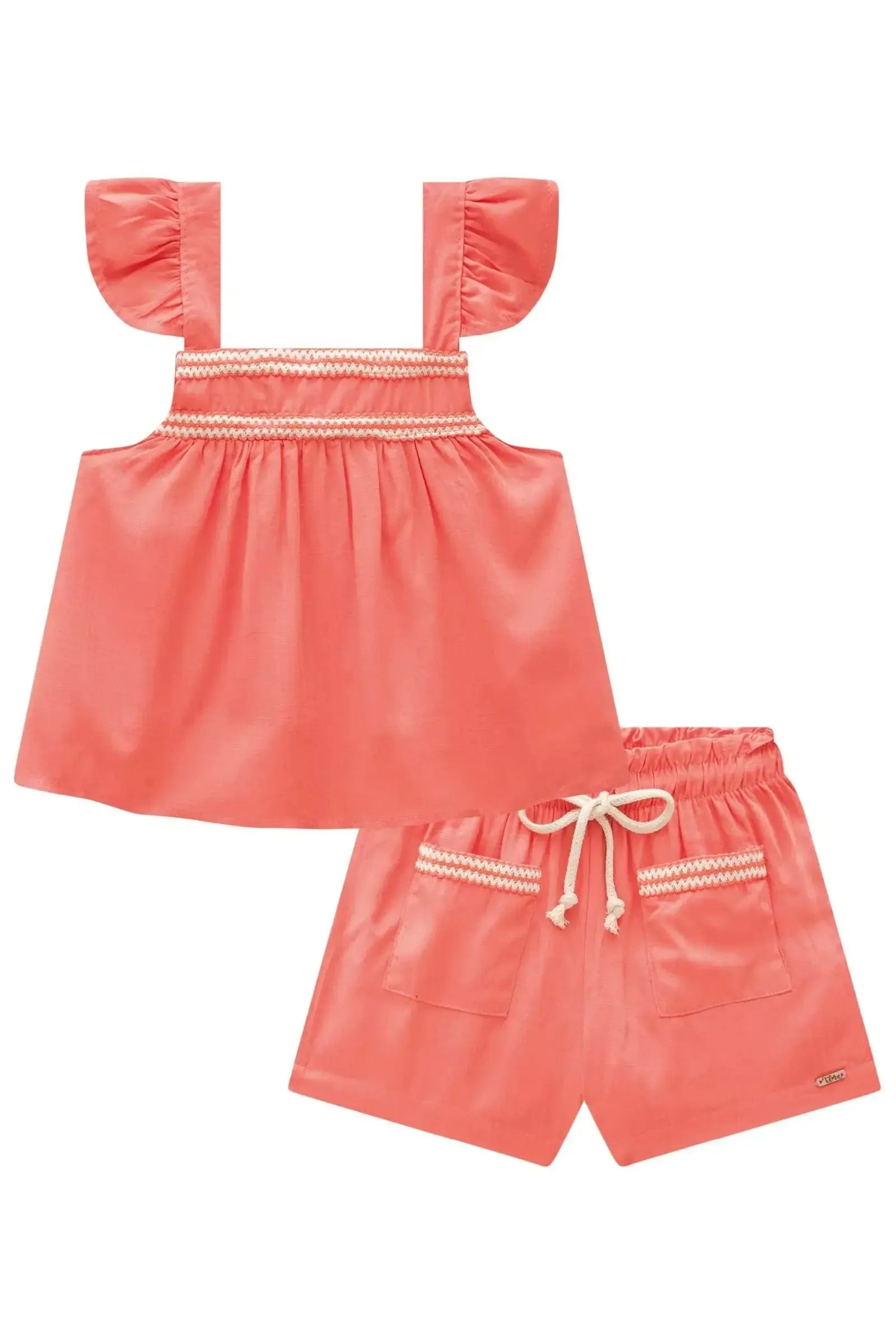Conjunto de Bata Boxy e Shorts em Viscose 85233 Infanti Infantil Menina
