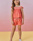 Conjunto de Bata Boxy e Shorts em Viscose 85233 Infanti Infantil Menina