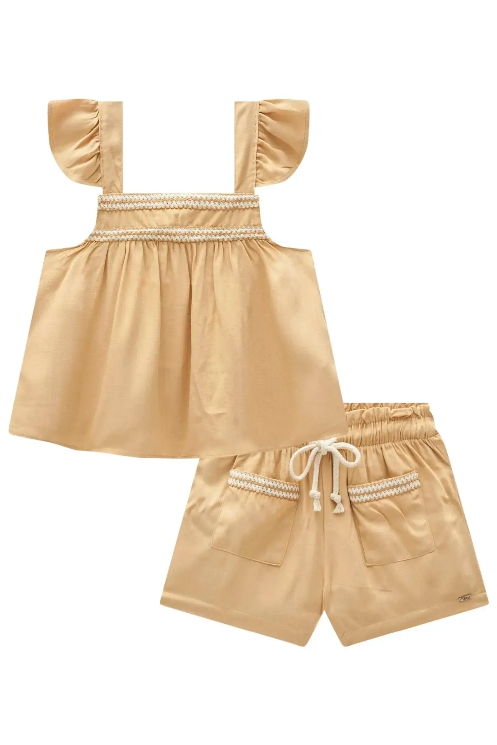 Conjunto de Bata Boxy e Shorts em Viscose 85233 Infanti Infantil Menina
