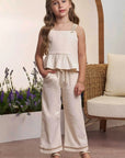 Conjunto de Bata e Calça Mariner em Linho com Elastano 98536 Infanti Infantil Menina
