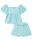 Conjunto de Bata e Shorts em Linho Bordado Dolce 74228 Infanti