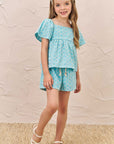 Conjunto de Bata e Shorts em Linho Bordado Dolce 74228 Infanti