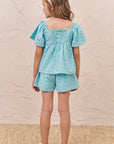 Conjunto de Bata e Shorts em Linho Bordado Dolce 74228 Infanti