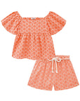 Conjunto de Bata e Shorts em Linho Bordado Dolce 74228 Infanti