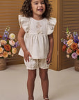 Conjunto de Bata e Shorts em Linho com Elastano 98560 Infanti Bebê Menina