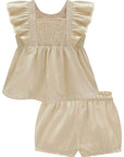 Conjunto de Bata e Shorts em Linho com Elastano 98560 Infanti Bebê Menina