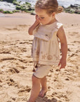 Conjunto de Bata e Shorts em Linho Santorine com Elastano 96187 Infanti Infantil Menina
