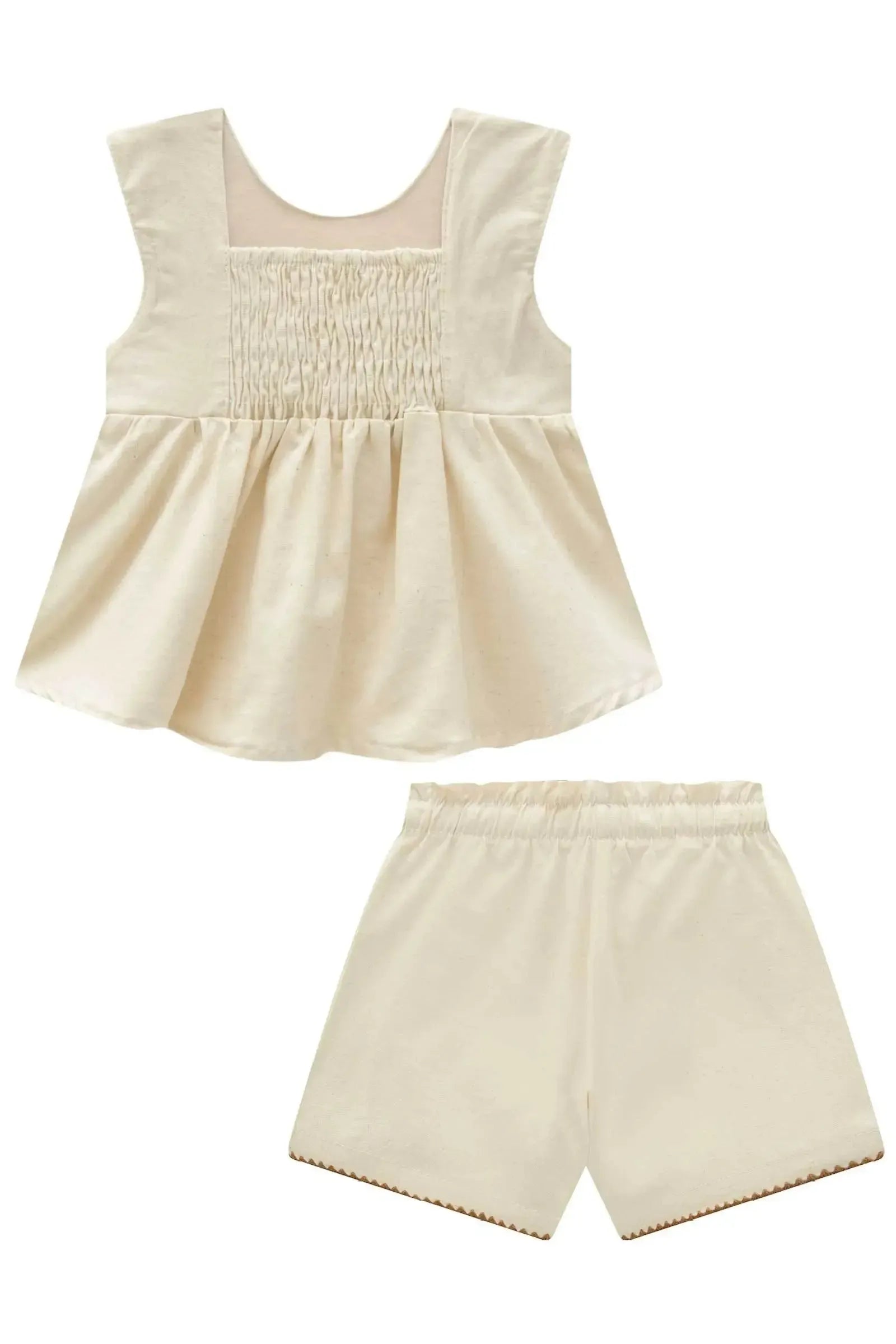 Conjunto de Bata e Shorts em Linho Santorine com Elastano 96187 Infanti Infantil Menina