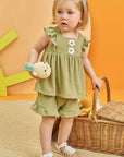 Conjunto de Bata e Shorts em Malha Wave Linho 74749 Infanti