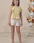 Conjunto de Bata em Blend de Linho Bordado com Shorts em Sarja com Elastano 98107 Infanti Infantil Menina