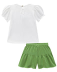 Conjunto de Bata em Canelado Maui com Shorts em Molevisco 74737 Infanti