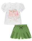 Conjunto de Bata em Canelado Maui com Shorts em Molevisco 74737 Infanti