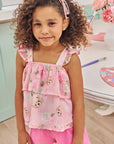 Conjunto de Bata em Chiffon com Shorts e Sarja Daryl com Elastano 74810 Infanti