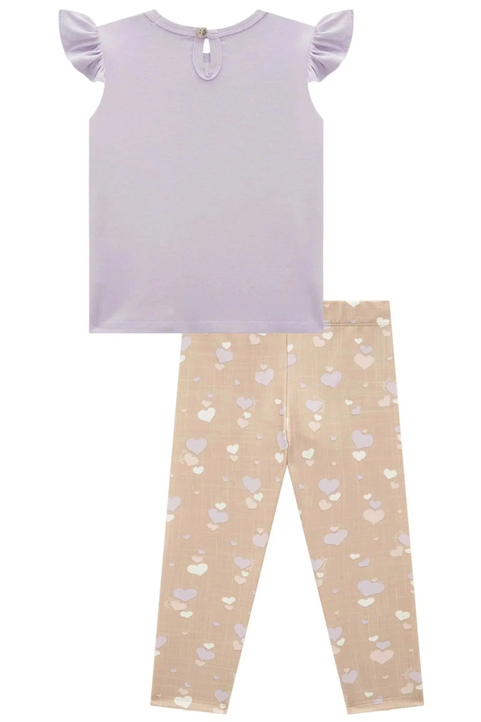 Conjunto de Bata em Cotton com Calça Legging em Molecotton 82322 Infanti