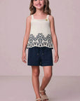 Conjunto de Bata em Cotton e Shorts em Sarja com Elastano 21736 Infanti Infantil Menina