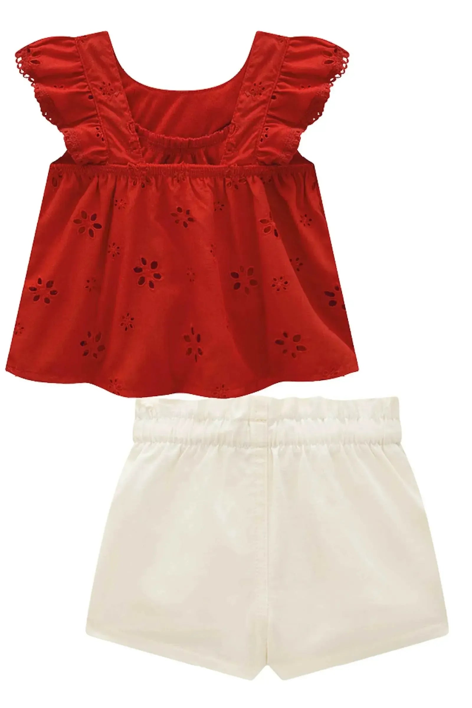 Conjunto de Bata em Laise Sunny e Shorts em Sarja com Elastano 87088 Infanti Bebê Menina