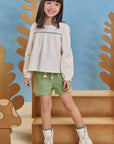 Conjunto de Bata em Linho Deluxe e Shorts em Sarja com Elastano 91840 Infanti Infantil Menina