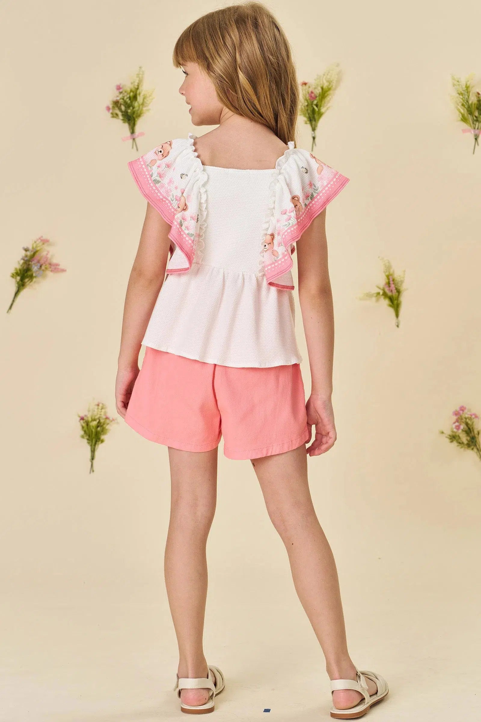 Conjunto de Bata em Malha Bee e Shorts em Sarja com Elastano 81500 Infanti