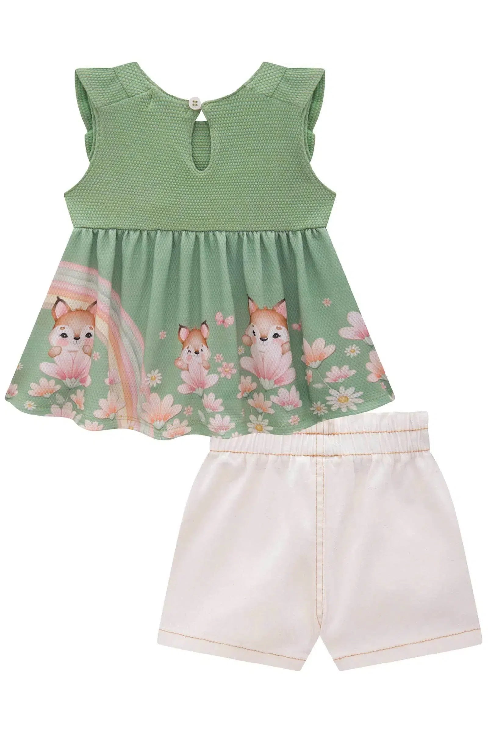 Conjunto de Bata em Malha Bee e Shorts em Sarja com Elastano 81891 Infanti