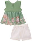 Conjunto de Bata em Malha Bee e Shorts em Sarja com Elastano 81891 Infanti