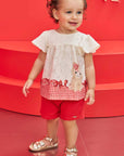 Conjunto de Bata em Malha Laise com Shorts em Sarja Onix com Elastano 78216 Infanti