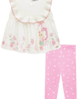 Conjunto de Bata em Malha Wave com Legging em Jacquard Marina 75459 Infanti