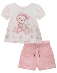 Conjunto de Bata em Malha Wave com Shorts em Molecotton 81883 Infanti