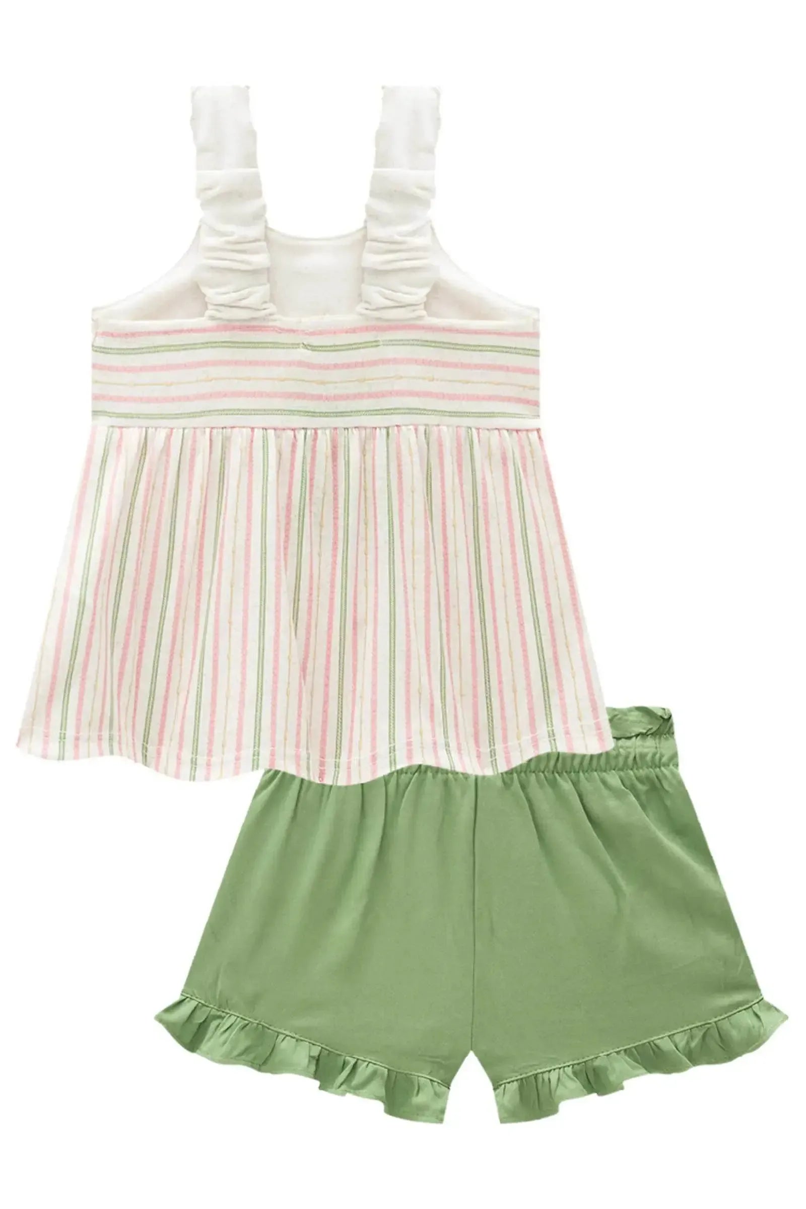 Conjunto de Bata em Malha Wave com Shorts em Viscose 83445 Infanti Bebê Menina