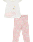 Conjunto de Bata em Meia Malha com Calça Legging em Malha Power 95328 Infanti Infantil Menina