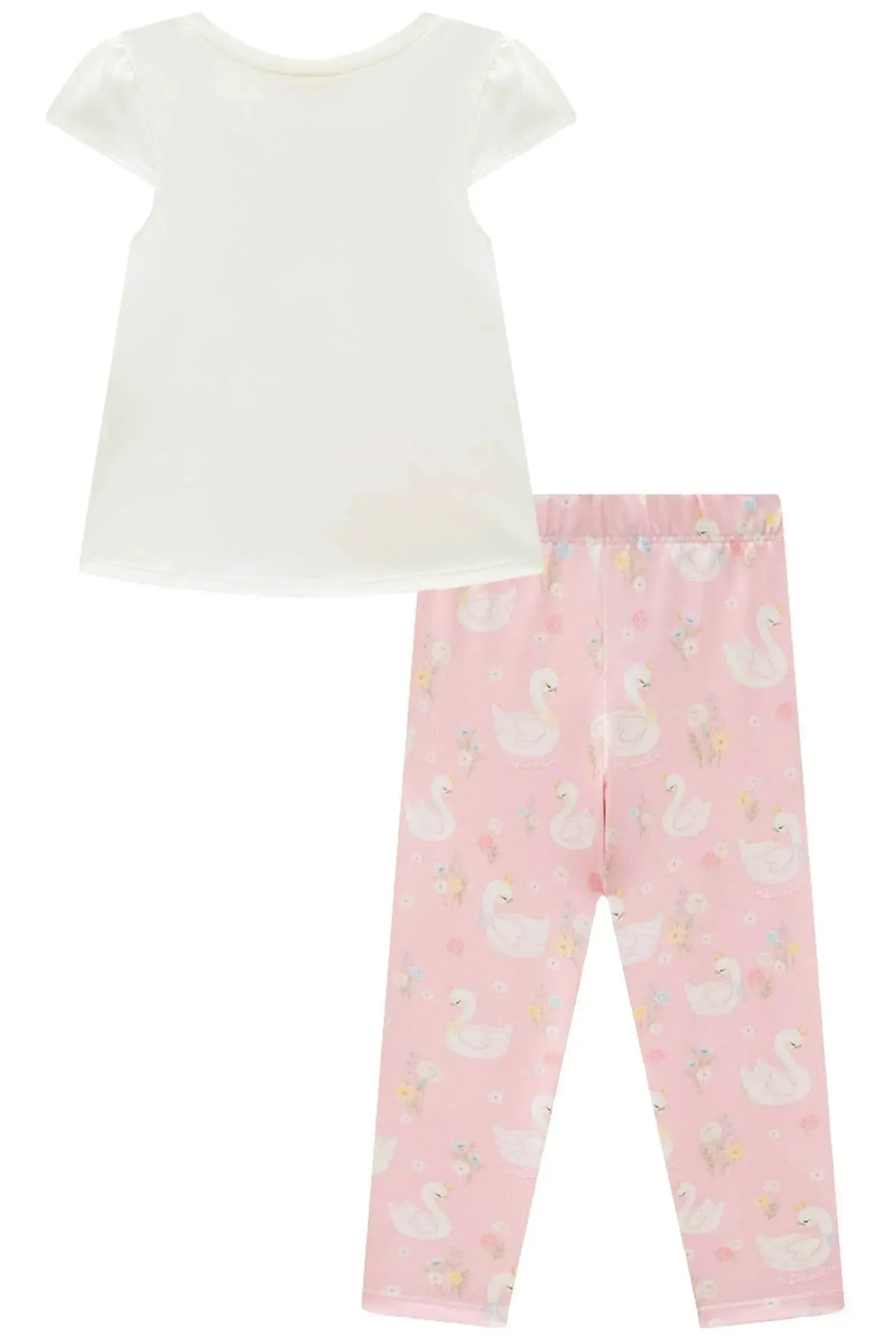 Conjunto de Bata em Meia Malha com Calça Legging em Malha Power 95328 Infanti Infantil Menina