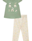 Conjunto de Bata em Meia Malha com Calça Legging em Malha Power 96202 Infanti Infantil Menina